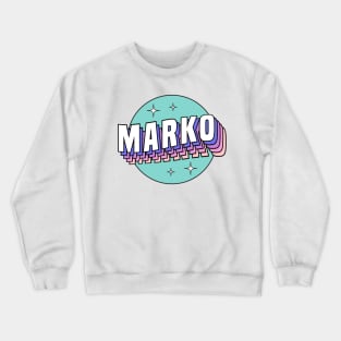 Marko - Colorful Layered Retro Letters Crewneck Sweatshirt